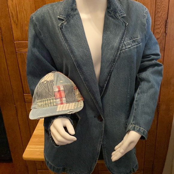 Ralph Lauren Women’s Denim Blazer, 2 Front Pockets, 1 RL Button, Size 16, NWT - Picture 10 of 11